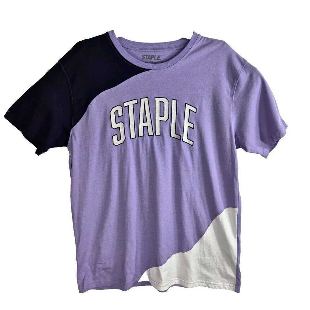 Staple Mens T-Shirt Size XL Purple Embroidered Logo 100% Cotton NWT 41